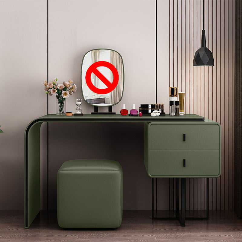 Chambre glamour double tiroirs en cuir faux debout vanité de maquillage