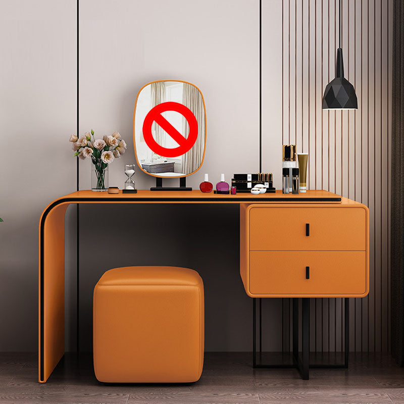 Chambre glamour double tiroirs en cuir faux debout vanité de maquillage