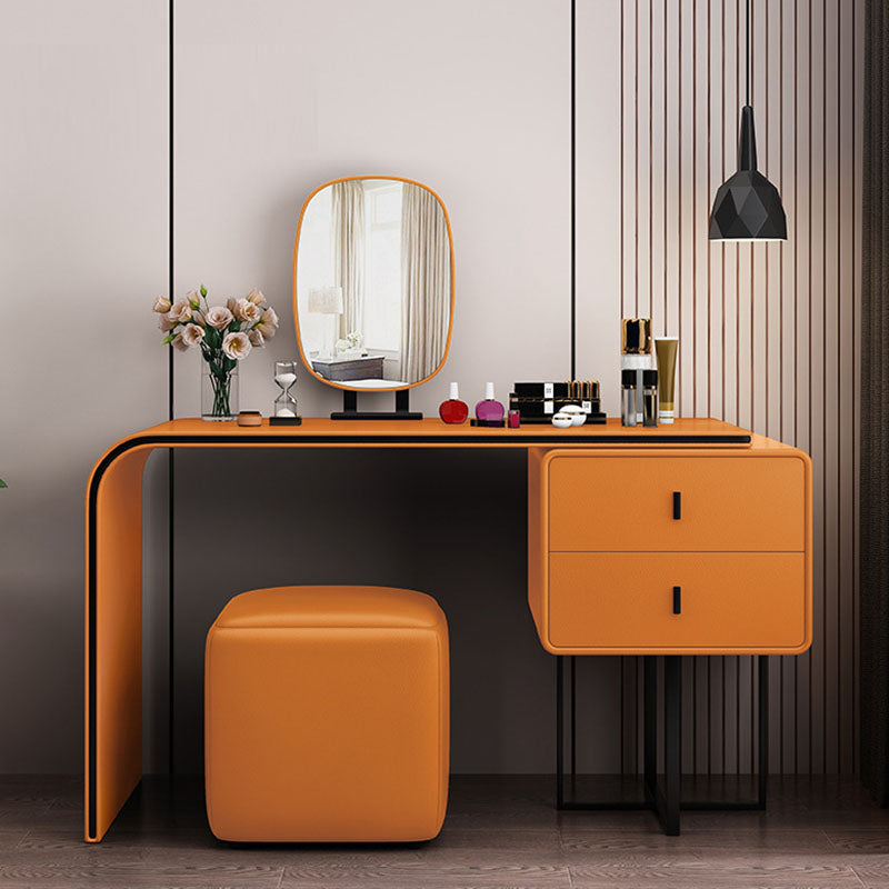 Chambre glamour double tiroirs en cuir faux debout vanité de maquillage