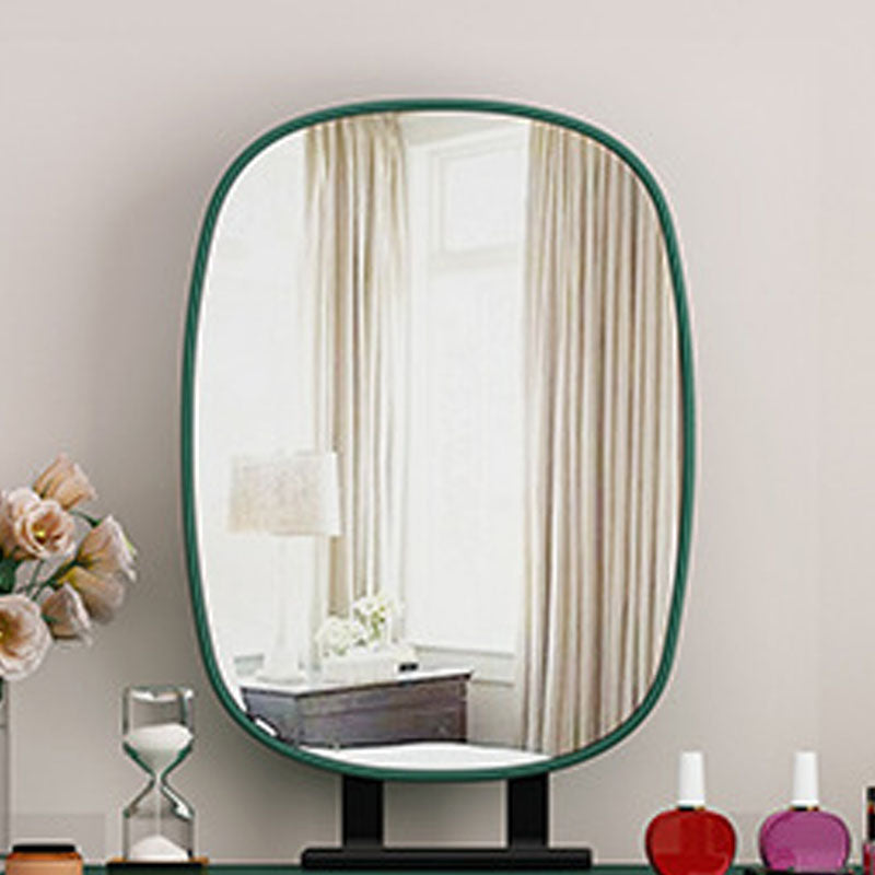 Bedroom Glam Double Drawers Faux Leather Standing Make-up Vanity