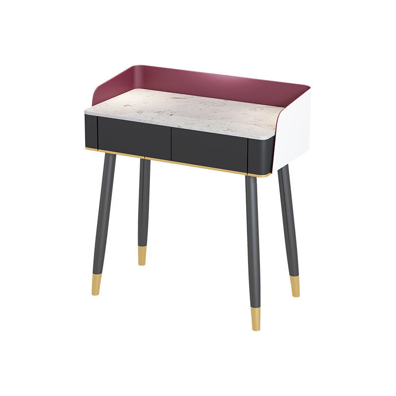 Scrivania per vanity per trucco con top in pietra contemporanea con cassetto in legno
