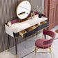 Scrivania per vanity per trucco con top in pietra contemporanea con cassetto in legno