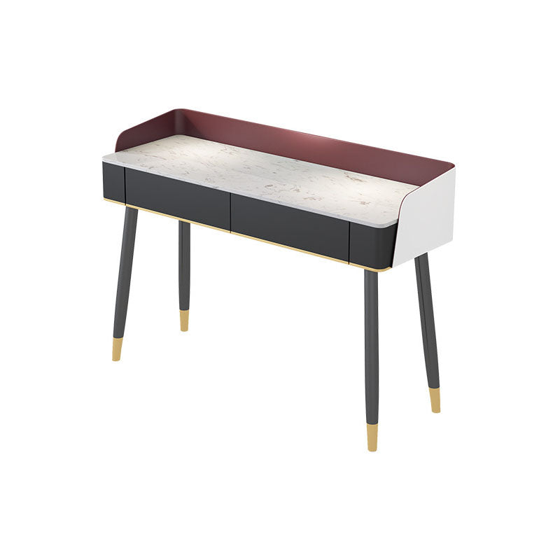 Scrivania per vanity per trucco con top in pietra contemporanea con cassetto in legno