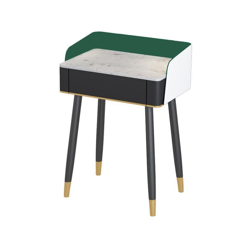 Scrivania per vanity per trucco con top in pietra contemporanea con cassetto in legno