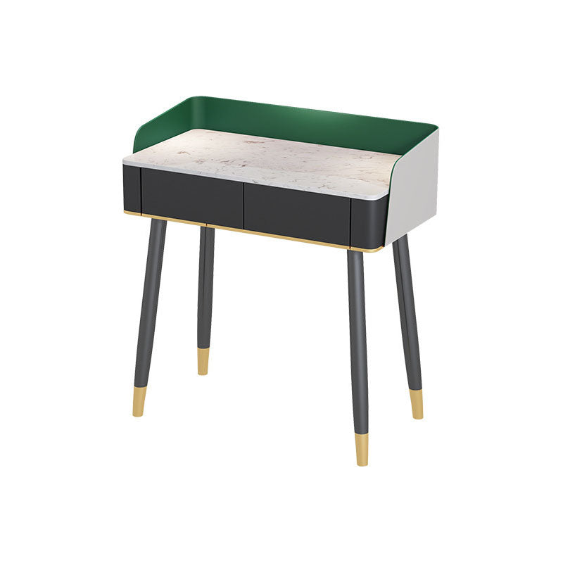 Scrivania per vanity per trucco con top in pietra contemporanea con cassetto in legno