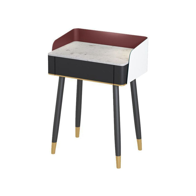 Scrivania per vanity per trucco con top in pietra contemporanea con cassetto in legno