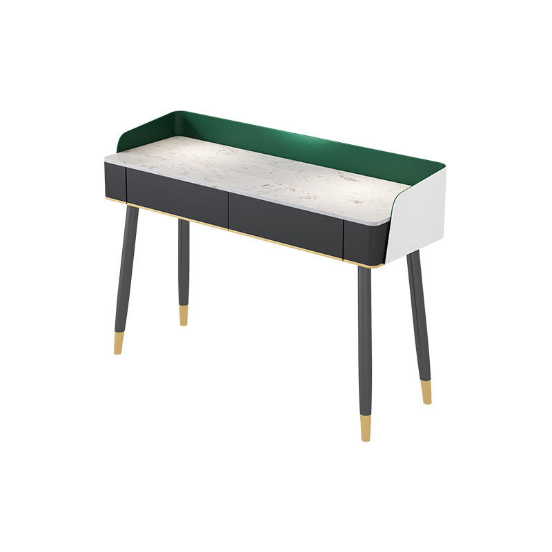 Scrivania per vanity per trucco con top in pietra contemporanea con cassetto in legno
