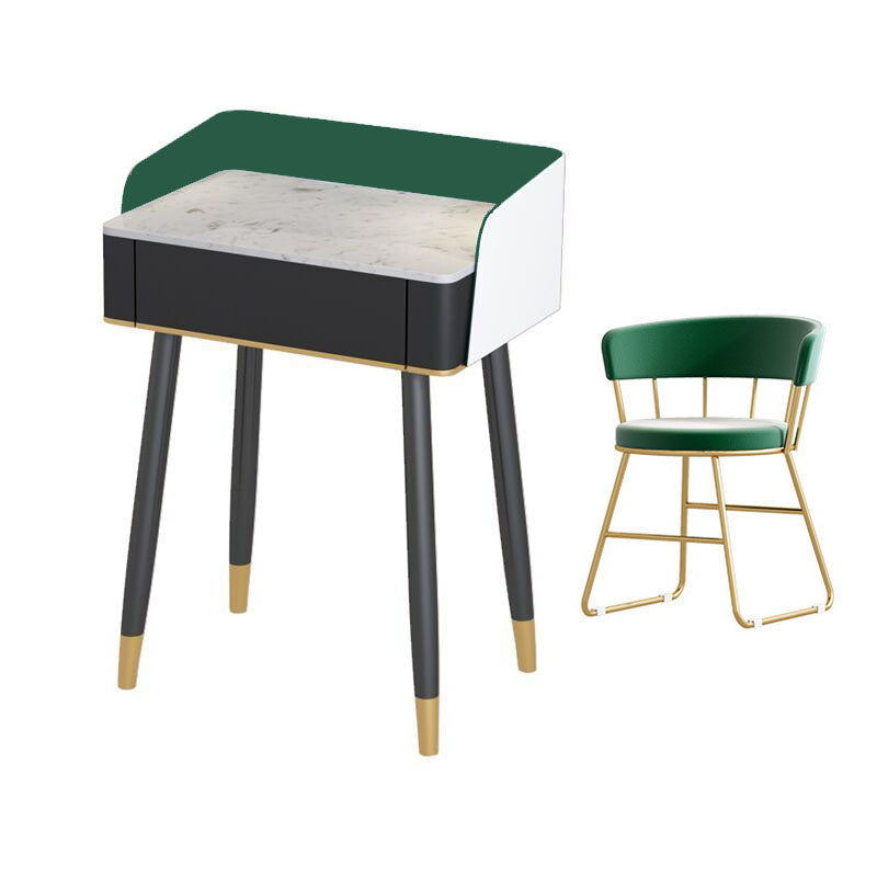 Scrivania per vanity per trucco con top in pietra contemporanea con cassetto in legno