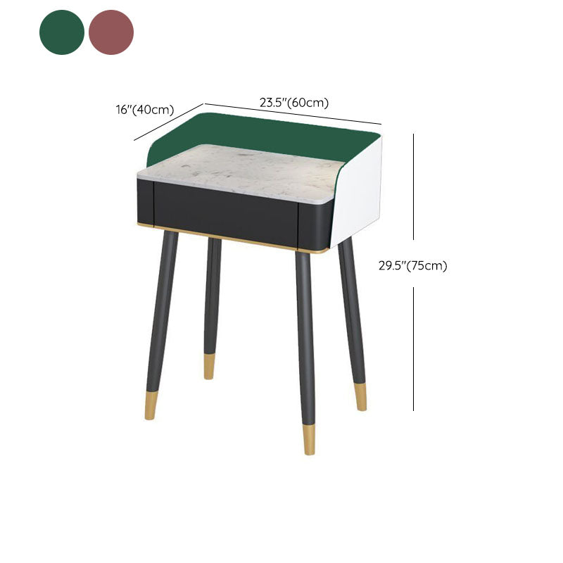 Scrivania per vanity per trucco con top in pietra contemporanea con cassetto in legno