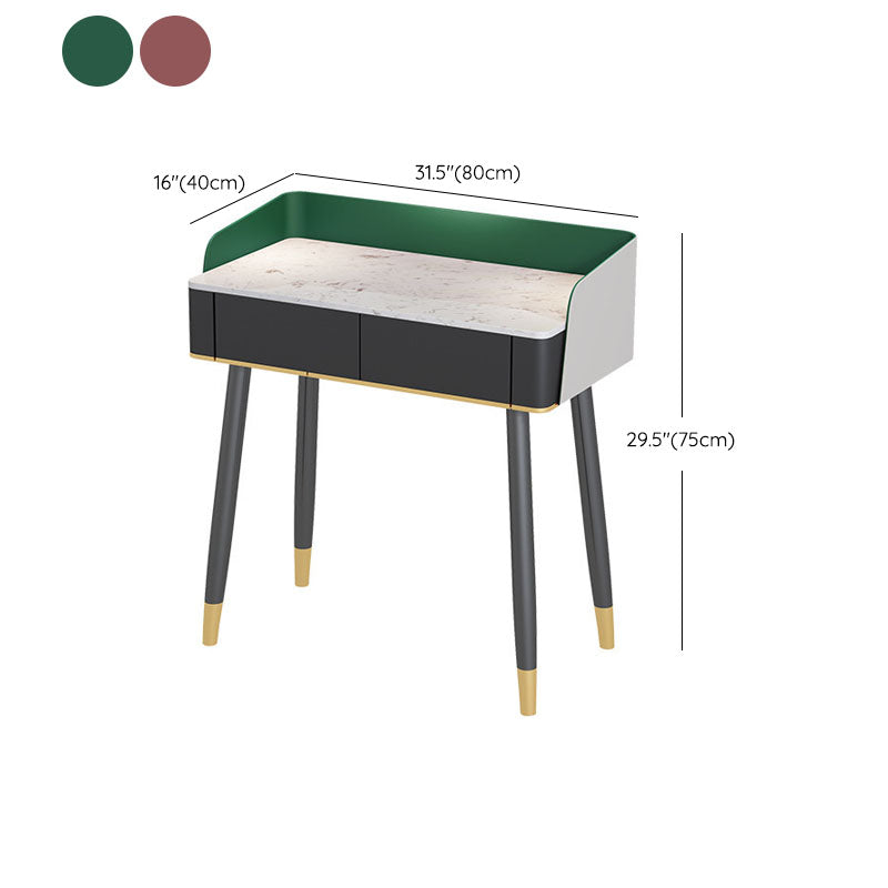 Scrivania per vanity per trucco con top in pietra contemporanea con cassetto in legno