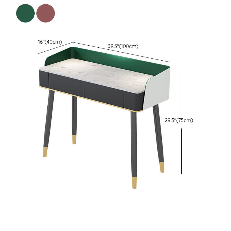 Scrivania per vanity per trucco con top in pietra contemporanea con cassetto in legno