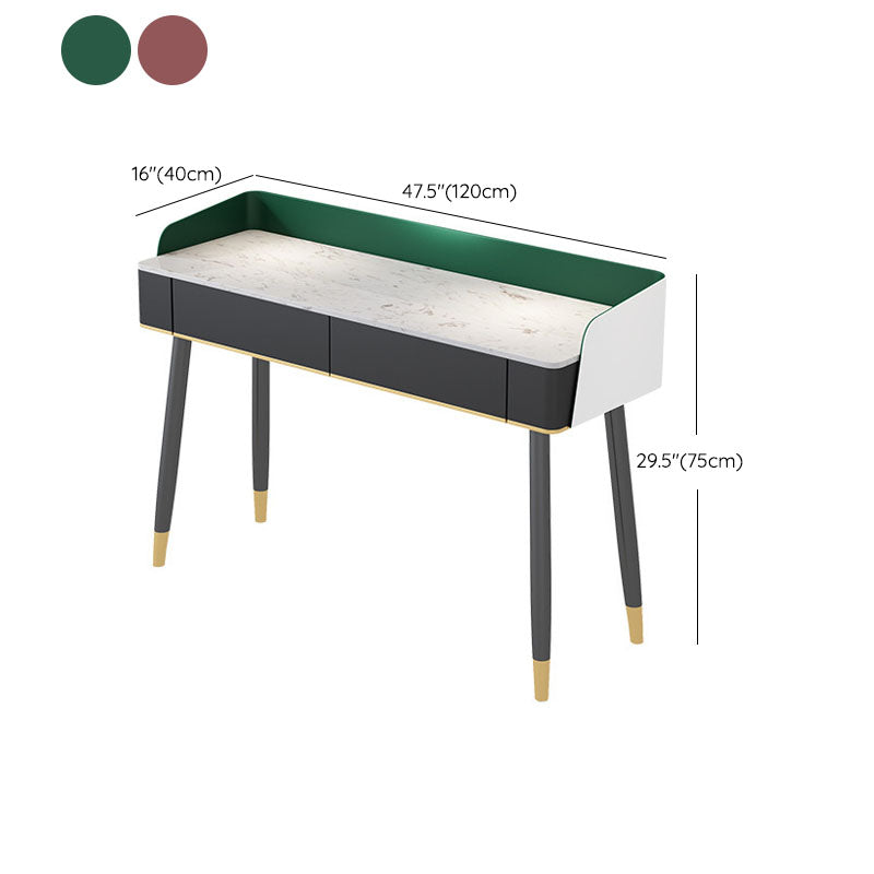 Scrivania per vanity per trucco con top in pietra contemporanea con cassetto in legno
