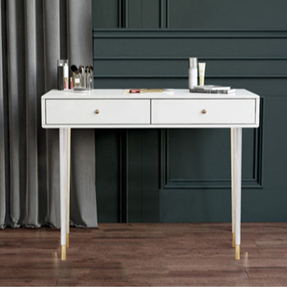 Weißer Make -up -Tisch mit 2 Schubladen 15,74 W x 29,52 "H für Schlafzimmer