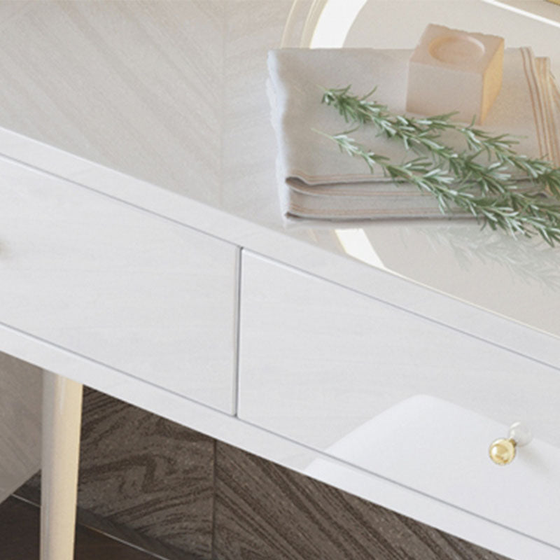 Weißer Make -up -Tisch mit 2 Schubladen 15,74 W x 29,52 "H für Schlafzimmer
