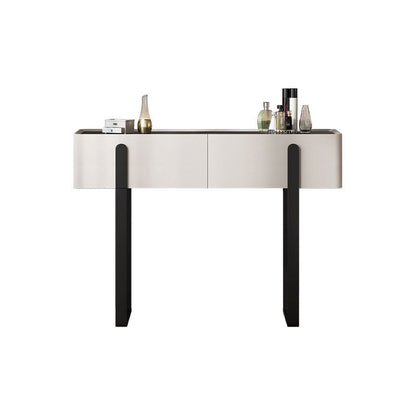 Tavolo da toeletta da 2-cadder in pietra top di pietra contemporanea in bianco