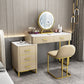 Glam Make-up Vanity With 5 Storage Drawers Dresser with Golden Base Clearhalo 'Bedroom Furniture' 'furn' 'furn_makeup_vanities' 'Furniture' 'Makeup Vanities' 'makeup_vanities' 6188535
