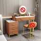 Glam Make-up Vanity With 5 Storage Drawers Dresser with Golden Base Orange Clearhalo 'Bedroom Furniture' 'furn' 'furn_makeup_vanities' 'Furniture' 'Makeup Vanities' 'makeup_vanities' 6188536