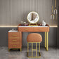 Glam Make-up Vanity With 5 Storage Drawers Dresser with Golden Base Clearhalo 'Bedroom Furniture' 'furn' 'furn_makeup_vanities' 'Furniture' 'Makeup Vanities' 'makeup_vanities' 6188543