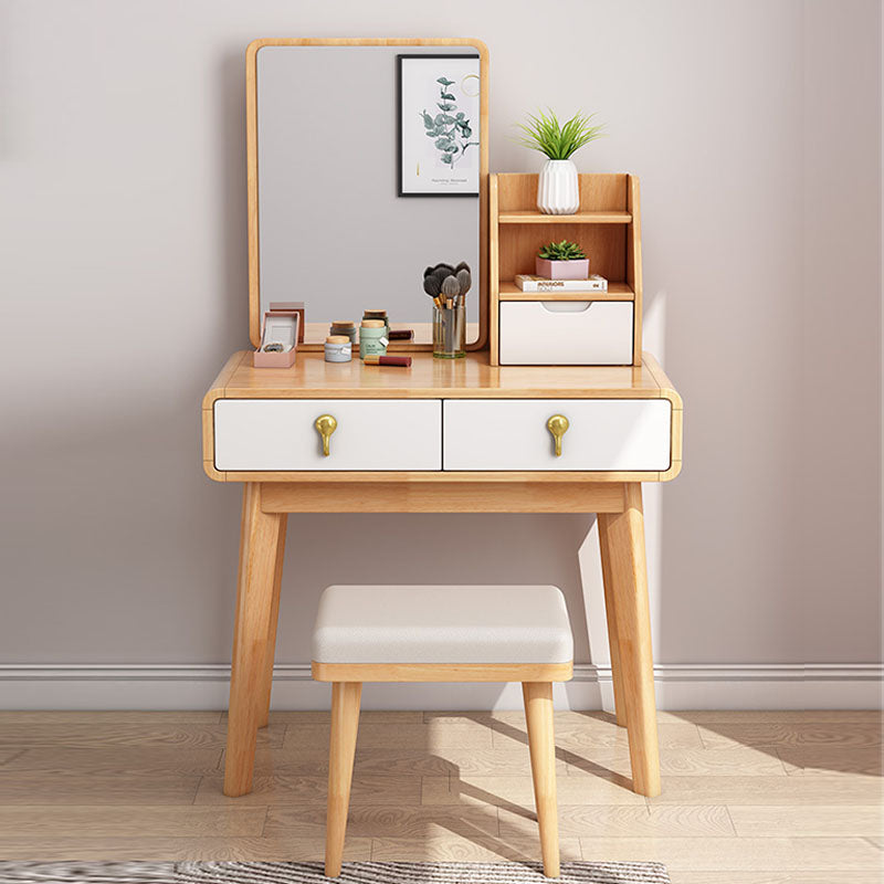 Scandinavian Solid Wood Make-up Vanity 3 Drawer Vanity Dressing Table