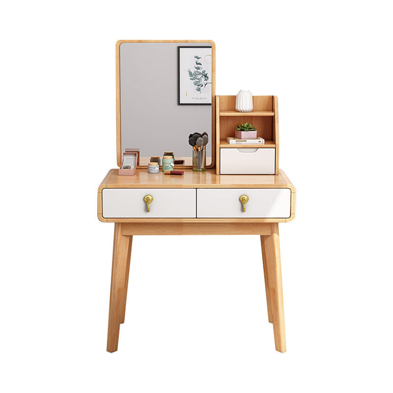 Scandinavian Solid Wood Make-up Vanity 3 Drawer Vanity Dressing Table