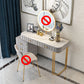Glam Marble Top Vanity Dressing Table with 5 Drawers and Metal Base