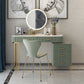 Glam Marble Top Vanity Dressing Table with 5 Drawers and Metal Base