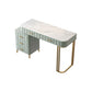 Glam Marble Top Vanity Dressing Table with 5 Drawers and Metal Base