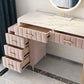 Glam Marble Top Vanity Dressing Table with 5 Drawers and Metal Base