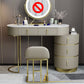 Contemporary Dressing Table Stool Set Slate Top Vanity Dressing Table Makeup Vanity & Stools Clearhalo 'Bedroom Furniture' 'furn' 'furn_makeup_vanities' 'Furniture' 'Makeup Vanities' 'makeup_vanities' 6188637