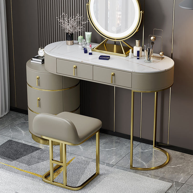 Contemporary Dressing Table Stool Set Slate Top Vanity Dressing Table Clearhalo 'Bedroom Furniture' 'furn' 'furn_makeup_vanities' 'Furniture' 'Makeup Vanities' 'makeup_vanities' 6188639