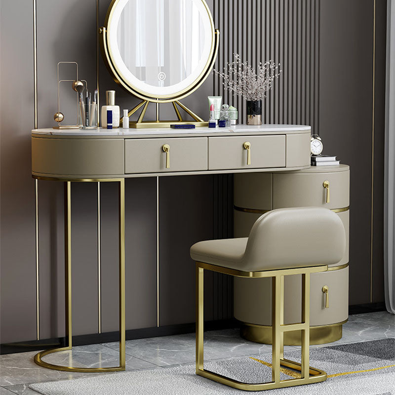 Contemporary Dressing Table Stool Set Slate Top Vanity Dressing Table Clearhalo 'Bedroom Furniture' 'furn' 'furn_makeup_vanities' 'Furniture' 'Makeup Vanities' 'makeup_vanities' 6188640