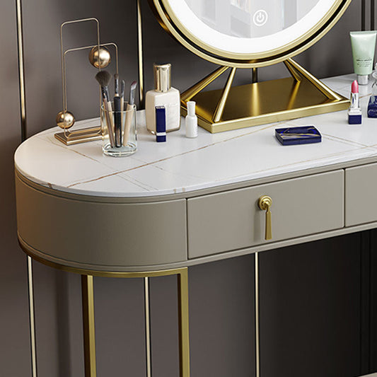 Contemporary Dressing Table Stool Set Slate Top Vanity Dressing Table Clearhalo 'Bedroom Furniture' 'furn' 'furn_makeup_vanities' 'Furniture' 'Makeup Vanities' 'makeup_vanities' 6188644