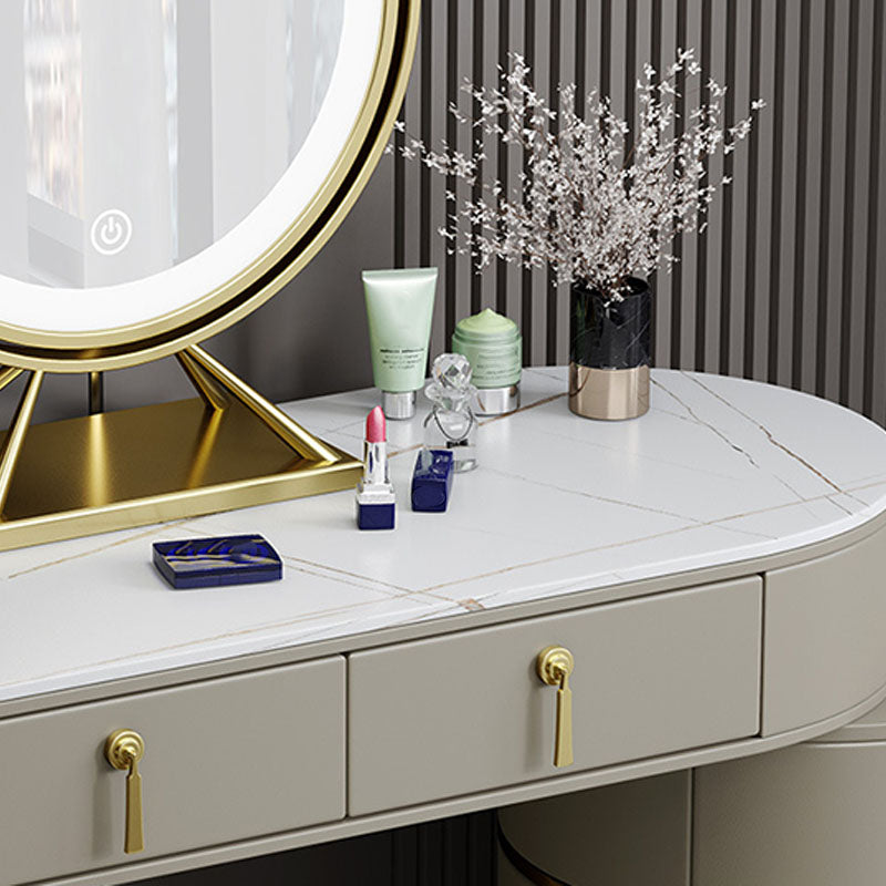 Contemporary Dressing Table Stool Set Slate Top Vanity Dressing Table Clearhalo 'Bedroom Furniture' 'furn' 'furn_makeup_vanities' 'Furniture' 'Makeup Vanities' 'makeup_vanities' 6188645