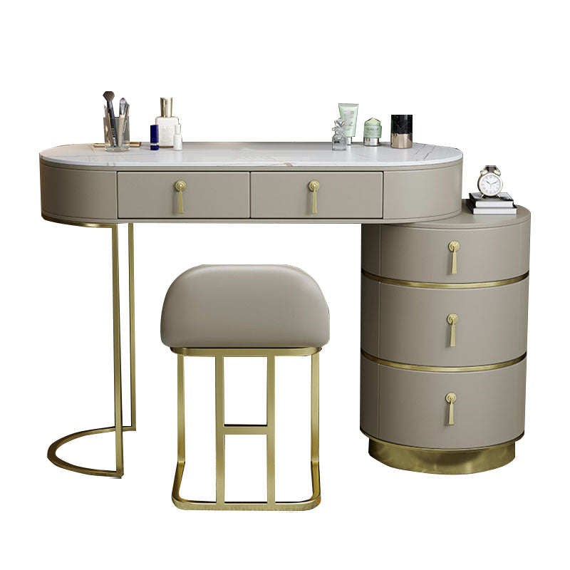 Contemporary Dressing Table Stool Set Slate Top Vanity Dressing Table Clearhalo 'Bedroom Furniture' 'furn' 'furn_makeup_vanities' 'Furniture' 'Makeup Vanities' 'makeup_vanities' 6188647
