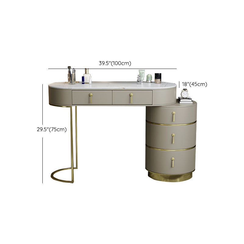 Contemporary Dressing Table Stool Set Slate Top Vanity Dressing Table Clearhalo 'Bedroom Furniture' 'furn' 'furn_makeup_vanities' 'Furniture' 'Makeup Vanities' 'makeup_vanities' 6188650