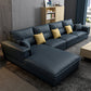 Contemporary Cushions Square Arm Living Room Faux Leather Stationary Sofa