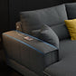 Contemporary Cushions Square Arm Living Room Faux Leather Stationary Sofa