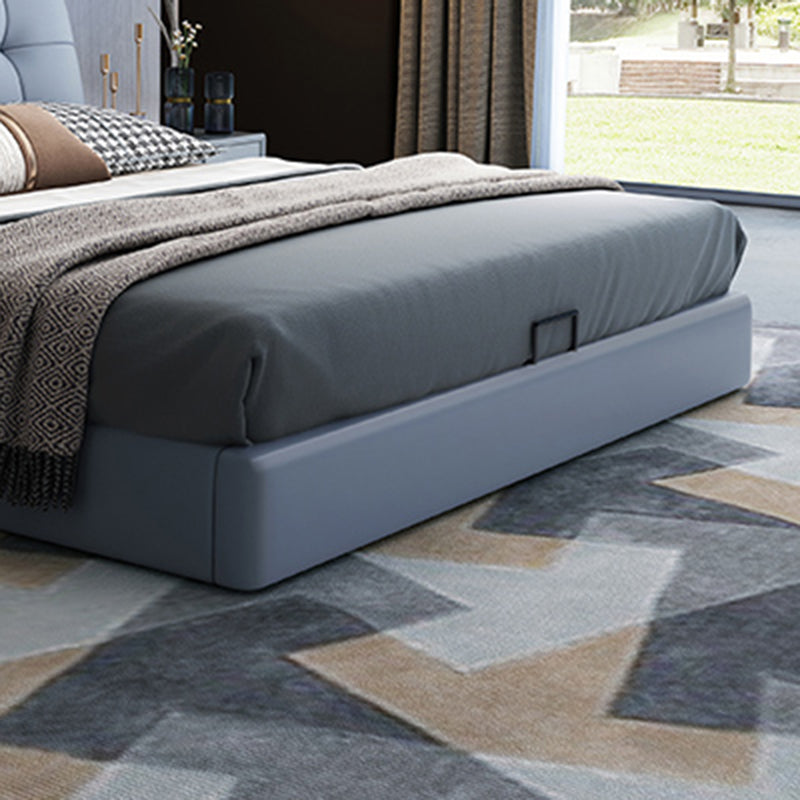 Contemporary Faux Leather Standard Bed, Rectangular Upholstered Headboard Bed Clearhalo 'Bedroom Furniture' 'Beds' 'furn' 'furn_beds' 'Furniture' 6188864