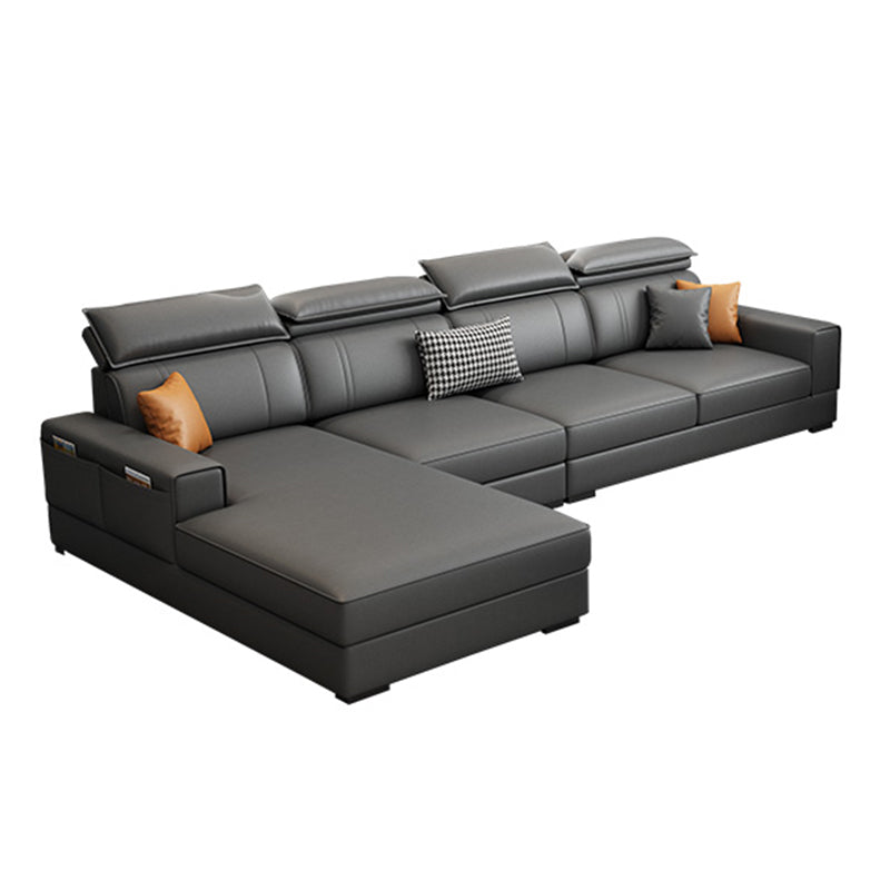 Nordic Cushions Recessed Arm Faux Leather Stationary with Storage Seating