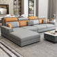 Nordic Cushions Recessed Arm Faux Leather Stationary with Storage Seating