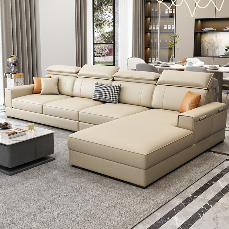 Nordic Cushions Recessed Arm Faux Leather Stationary with Storage Seating