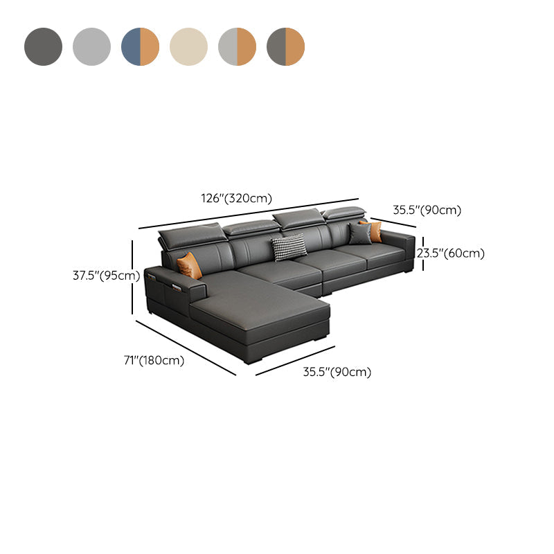 Nordic Cushions Recessed Arm Faux Leather Stationary with Storage Seating