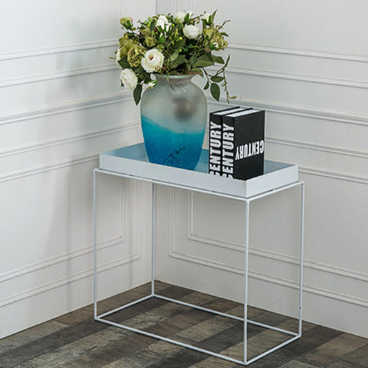 Mesa de metal de la mesa de esquina negra de mediados del siglo