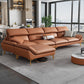 Modern Faux Leather Living Room Pillow Top Arm Cushions Seating Orange Clearhalo 'furn' 'furn_sectionals' 'Furniture' 'Living Room Furniture' 'Sectionals' 6188973