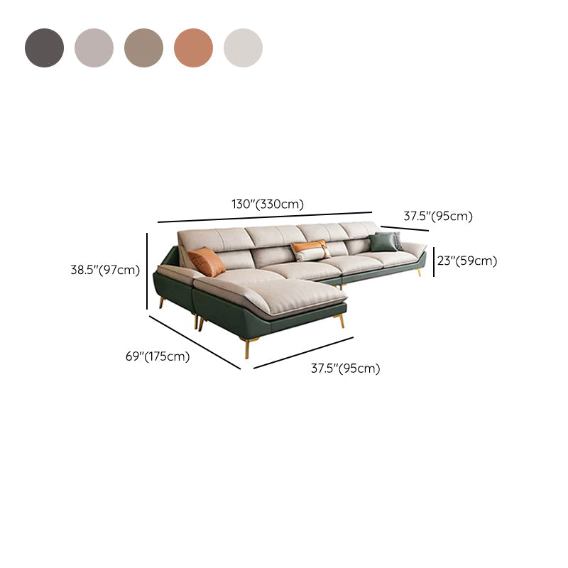 Modern Faux Leather Living Room Pillow Top Arm Cushions Seating Clearhalo 'furn' 'furn_sectionals' 'Furniture' 'Living Room Furniture' 'Sectionals' 6188974