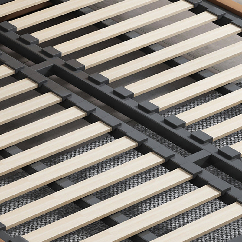 Zeitgenössisches gepolstertes Standardbett, rechteckiges Kopfteilbett