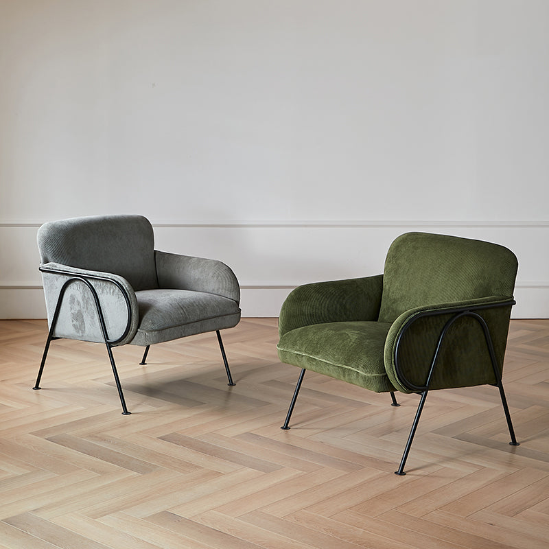 Modern Style Chair with Black Metal Basic Four Leg and Tight Back Clearhalo 'Accent Chairs' 'accent_chairs' 'Chairs & Seating' 'furn' 'furn_accent_chairs' 'Furniture' 'Living Room Furniture' 6189022