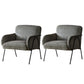 Modern Style Chair with Black Metal Basic Four Leg and Tight Back Grey 2 Piece Set Clearhalo 'Accent Chairs' 'accent_chairs' 'Chairs & Seating' 'furn' 'furn_accent_chairs' 'Furniture' 'Living Room Furniture' 6189023