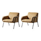 Modern Style Chair with Black Metal Basic Four Leg and Tight Back Yellow 2 Piece Set Clearhalo 'Accent Chairs' 'accent_chairs' 'Chairs & Seating' 'furn' 'furn_accent_chairs' 'Furniture' 'Living Room Furniture' 6189024