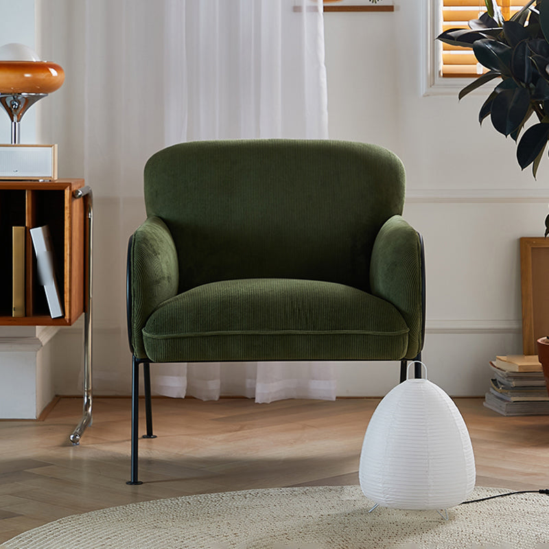 Modern Style Chair with Black Metal Basic Four Leg and Tight Back Clearhalo 'Accent Chairs' 'accent_chairs' 'Chairs & Seating' 'furn' 'furn_accent_chairs' 'Furniture' 'Living Room Furniture' 6189025